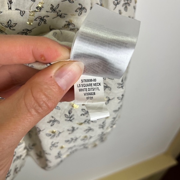 NWT Old Navy 2X Square Neck Ditsy Floral Peasant Blouse Cottagecore Fall Boho - Picture 5 of 12